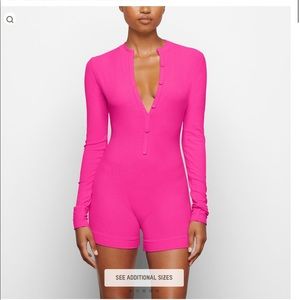 Soft Lounge button up Henley onesie